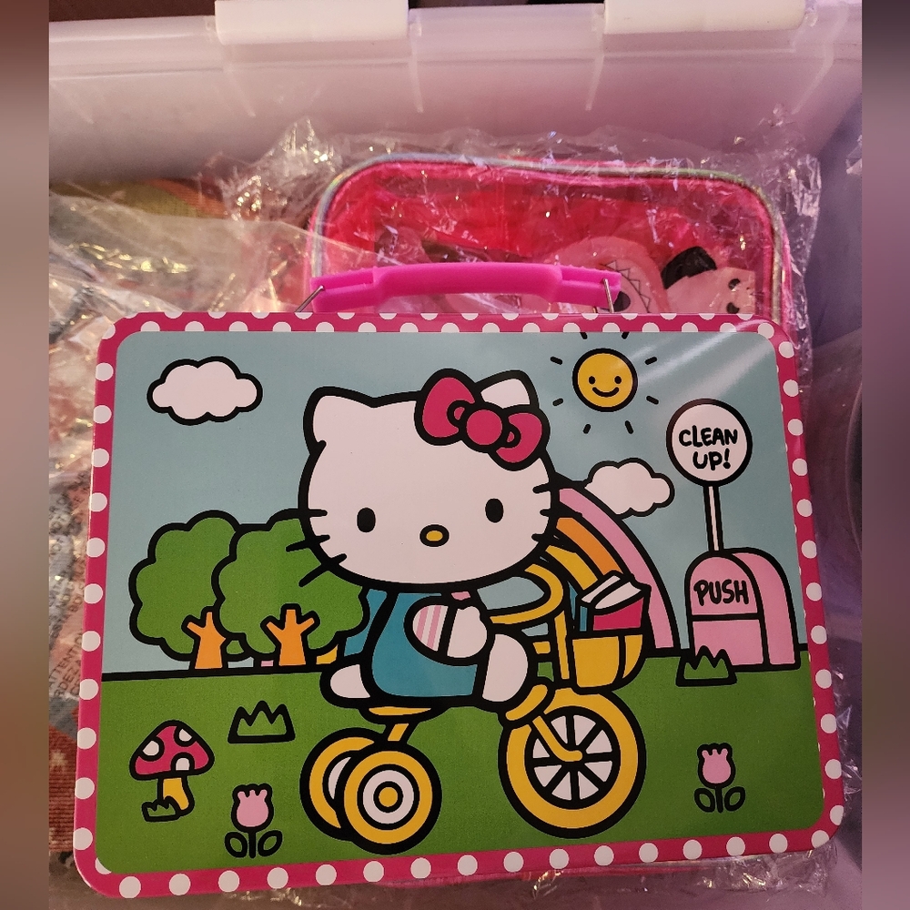 Hello Kitty 9 inches Metal Lunch Box- - 3D Window